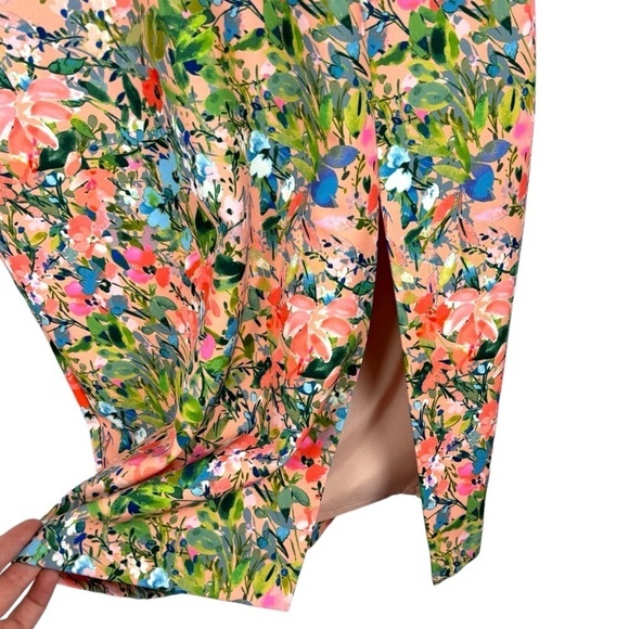AIDAN MATTOX FLORAL OFF THE SHOULDER PRINTED CREPE SHEATH COCKTAIL DRESS - Picture 11 of 15